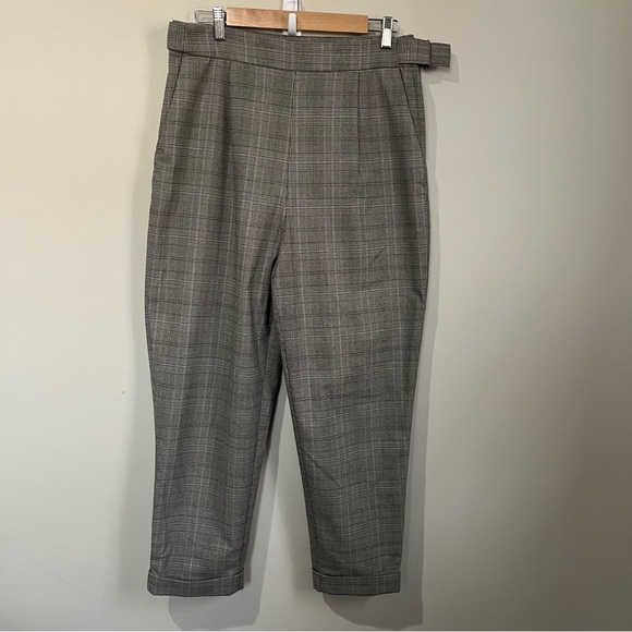 H&M Tapered Leg Checked Trouser - Size 12 - Picture 1 of 15